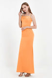 Spaghetti Straps Crepe Sheath Formal Evening Dresses Long Prom Bridesmaid Dress Gowns