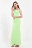 Spaghetti Straps Crepe Sheath Formal Evening Dresses Long Prom Bridesmaid Dress Gowns