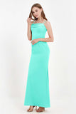 Spaghetti Straps Crepe Sheath Formal Evening Dresses Long Prom Bridesmaid Dress Gowns