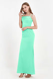 Spaghetti Straps Crepe Sheath Formal Evening Dresses Long Prom Bridesmaid Dress Gowns