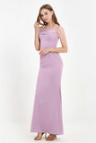 Spaghetti Straps Crepe Sheath Formal Evening Dresses Long Prom Bridesmaid Dress Gowns