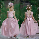 Blumenmädchenkleider Böhmische Blumenmädchenkleider Tüll Erstkommunionkleid Kleider Strandparty Mädchen Junior Brautjungfernkleider 