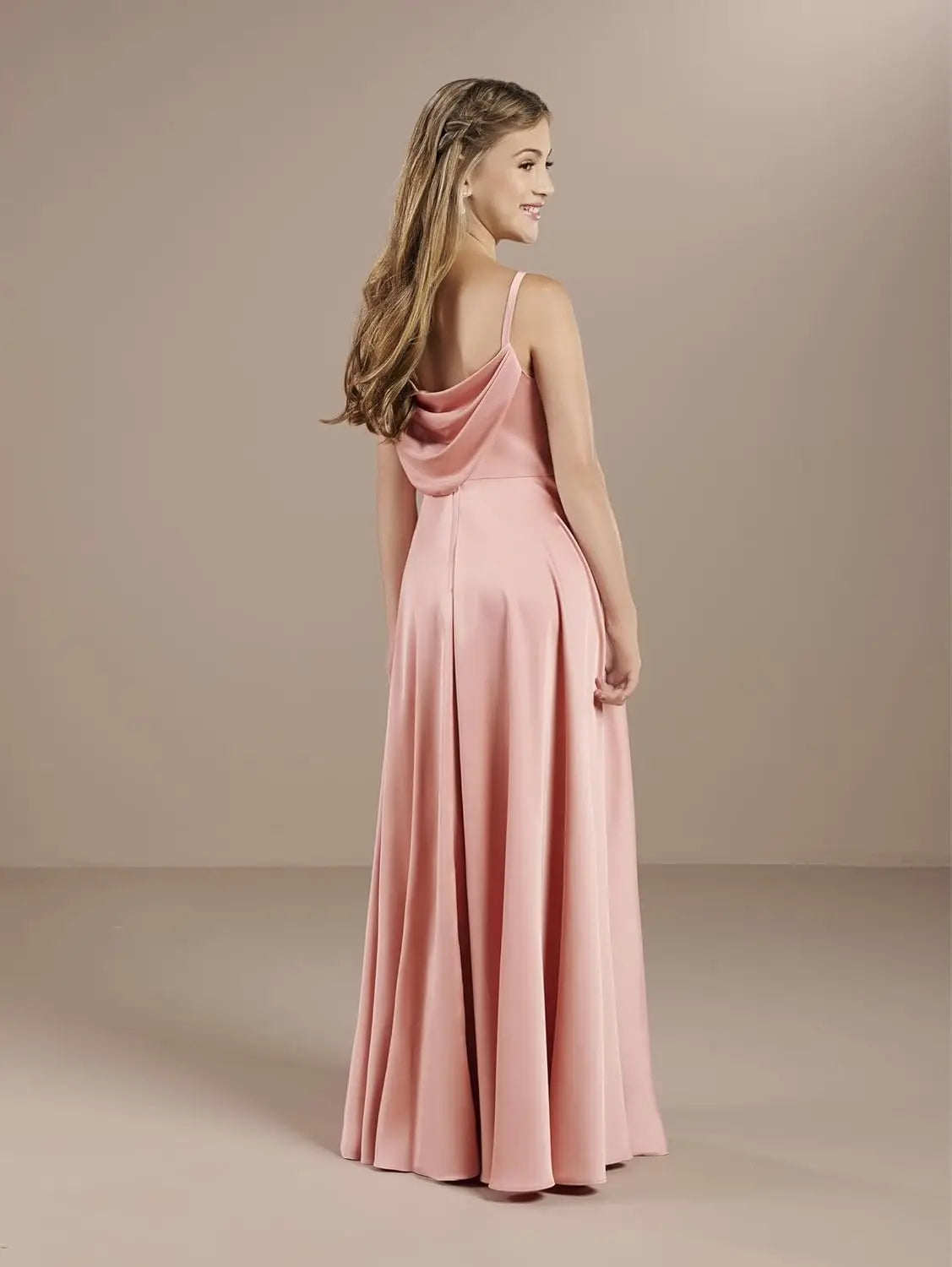 Mädchen Träger Junior Brautjungfer Kleid für Hochzeit Satin Festzug Blumenmädchen Kleider Festzug für Teenager Prinzessin Kleid 