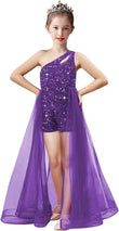 Einschultriges Festzugskleid, Jumpsuits, Blumenmädchenkleid, Pailletten-Mädchen-Ballkleider, Tüll-Strampler, Maxikleid mit Cape, Partykleider 