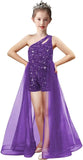 Einschultriges Festzugskleid, Jumpsuits, Blumenmädchenkleid, Pailletten-Mädchen-Ballkleider, Tüll-Strampler, Maxikleid mit Cape, Partykleider 