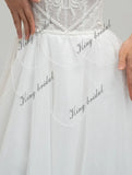 Vestidos de novia de tul con cuentas y hombros descubiertos, con flecos de cristal, falda de novia decorada, vestido de novia con corsé en forma de A, vestido de novia personalizado 
