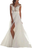 Vestidos de novia con apliques de encaje para novia 2025, vestidos de novia para bodas en la playa para mujeres, vestido de novia de talla grande 