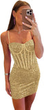 Vestidos de fiesta ajustados y cortos con lentejuelas brillantes para adolescentes, escote corazón y cuentas, vestidos de cóctel, vestidos de fiesta 