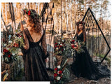 Sequin A-Line Black Wedding Dress for Bride- Black Sparkle Wedding Gown, Gothic Wedding Dress, Black Prom Dress | Mermaid