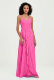 Halter Chiffon Simple Bridesmaid Dresses Formal Evening Party gowns Dress Sleeveless