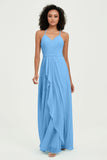 Halter Chiffon Simple Bridesmaid Dresses Formal Evening Party gowns Dress Sleeveless