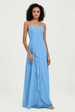 Halter Chiffon Simple Bridesmaid Dresses Formal Evening Party gowns Dress Sleeveless