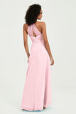 Halter Chiffon Simple Bridesmaid Dresses Formal Evening Party gowns Dress Sleeveless