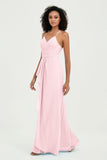 Halter Chiffon Simple Bridesmaid Dresses Formal Evening Party gowns Dress Sleeveless