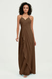 Halter Chiffon Simple Bridesmaid Dresses Formal Evening Party gowns Dress Sleeveless