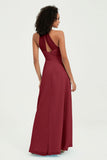 Halter Chiffon Simple Bridesmaid Dresses Formal Evening Party gowns Dress Sleeveless