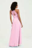 Halter Chiffon Simple Bridesmaid Dresses Formal Evening Party gowns Dress Sleeveless
