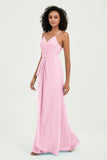 Halter Chiffon Simple Bridesmaid Dresses Formal Evening Party gowns Dress Sleeveless