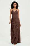 Halter Chiffon Simple Bridesmaid Dresses Formal Evening Party gowns Dress Sleeveless