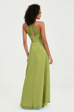 Halter Chiffon Simple Bridesmaid Dresses Formal Evening Party gowns Dress Sleeveless