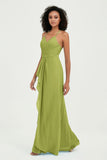 Halter Chiffon Simple Bridesmaid Dresses Formal Evening Party gowns Dress Sleeveless