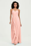 Halter Chiffon Simple Bridesmaid Dresses Formal Evening Party gowns Dress Sleeveless