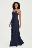 Halter Chiffon Simple Bridesmaid Dresses Formal Evening Party gowns Dress Sleeveless
