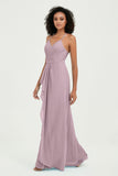 Halter Chiffon Simple Bridesmaid Dresses Formal Evening Party gowns Dress Sleeveless