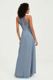 Halter Chiffon Simple Bridesmaid Dresses Formal Evening Party gowns Dress Sleeveless