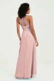 Halter Chiffon Simple Bridesmaid Dresses Formal Evening Party gowns Dress Sleeveless