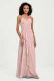 Halter Chiffon Simple Bridesmaid Dresses Formal Evening Party gowns Dress Sleeveless