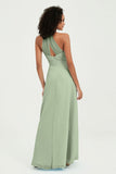 Halter Chiffon Simple Bridesmaid Dresses Formal Evening Party gowns Dress Sleeveless