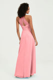 Halter Chiffon Simple Bridesmaid Dresses Formal Evening Party gowns Dress Sleeveless