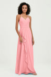 Halter Chiffon Simple Bridesmaid Dresses Formal Evening Party gowns Dress Sleeveless