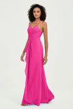 Halter Chiffon Simple Bridesmaid Dresses Formal Evening Party gowns Dress Sleeveless