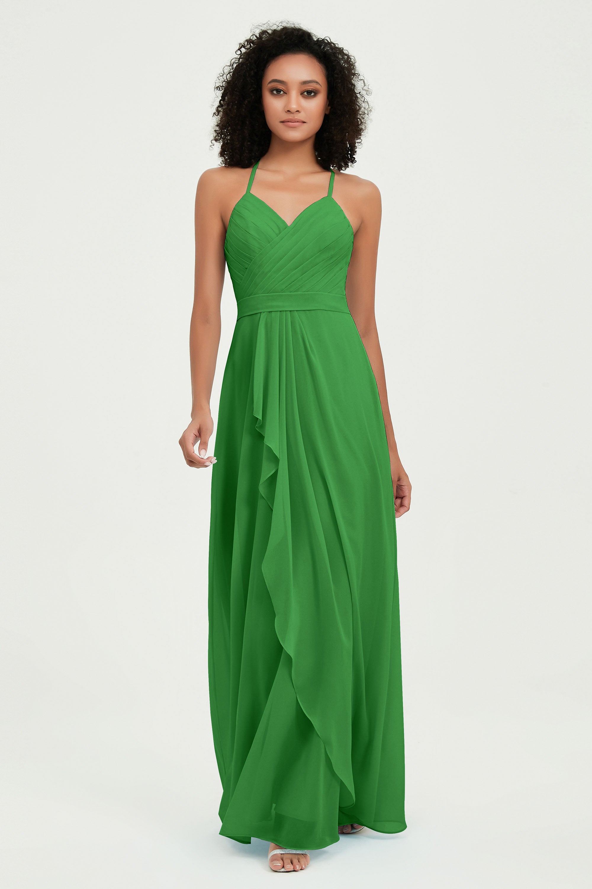 Halter Chiffon Simple Bridesmaid Dresses Formal Evening Party gowns Dress Sleeveless