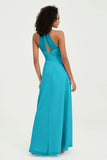Halter Chiffon Simple Bridesmaid Dresses Formal Evening Party gowns Dress Sleeveless