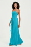 Halter Chiffon Simple Bridesmaid Dresses Formal Evening Party gowns Dress Sleeveless