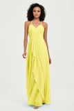 Halter Chiffon Simple Bridesmaid Dresses Formal Evening Party gowns Dress Sleeveless