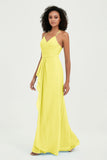 Halter Chiffon Simple Bridesmaid Dresses Formal Evening Party gowns Dress Sleeveless