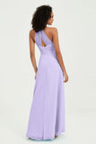 Halter Chiffon Simple Bridesmaid Dresses Formal Evening Party gowns Dress Sleeveless