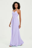 Halter Chiffon Simple Bridesmaid Dresses Formal Evening Party gowns Dress Sleeveless