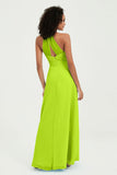 Halter Chiffon Simple Bridesmaid Dresses Formal Evening Party gowns Dress Sleeveless