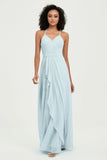 Halter Chiffon Simple Bridesmaid Dresses Formal Evening Party gowns Dress Sleeveless