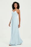 Halter Chiffon Simple Bridesmaid Dresses Formal Evening Party gowns Dress Sleeveless