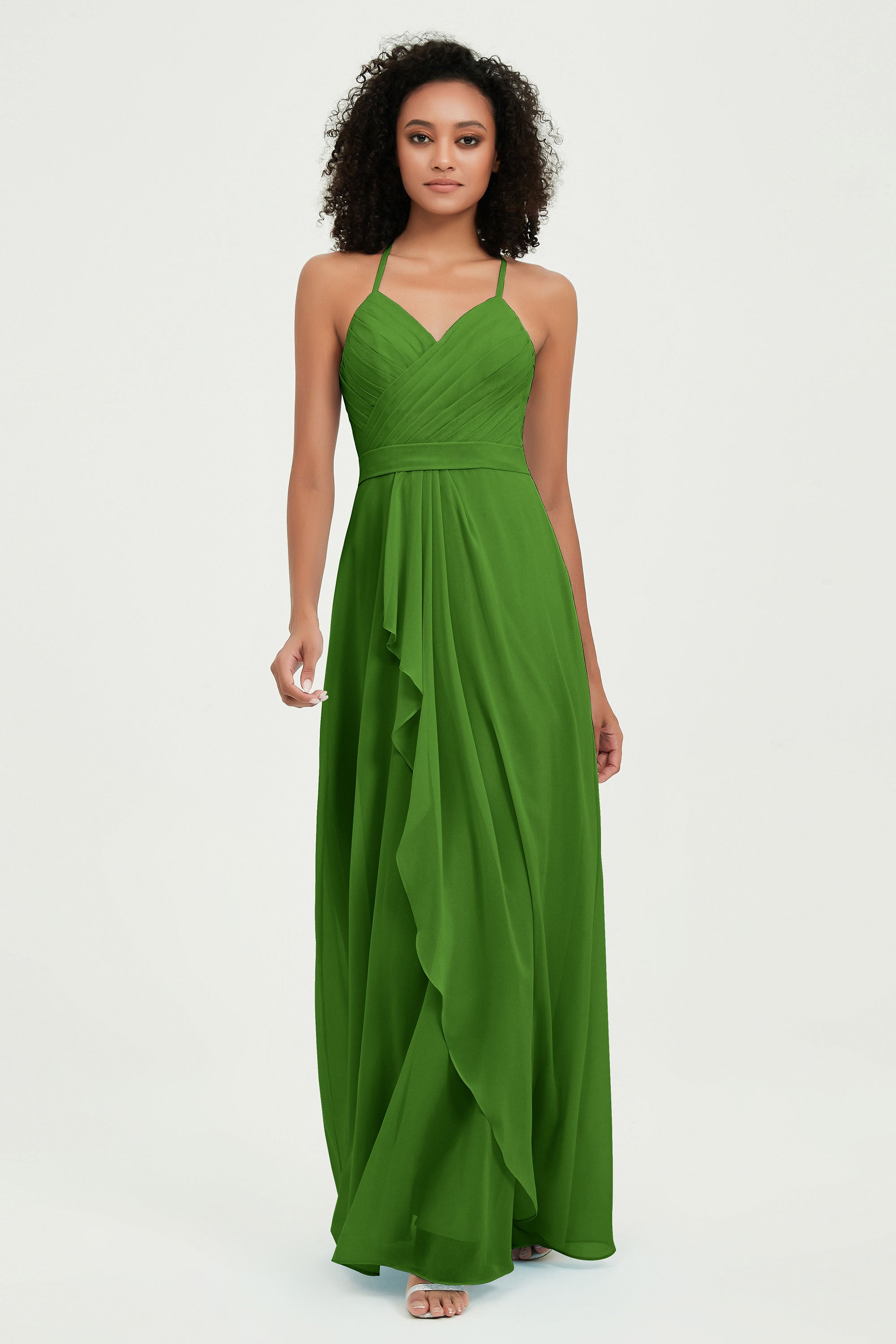 Halter Chiffon Simple Bridesmaid Dresses Formal Evening Party gowns Dress Sleeveless