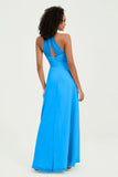 Halter Chiffon Simple Bridesmaid Dresses Formal Evening Party gowns Dress Sleeveless