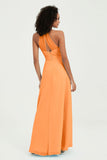 Halter Chiffon Simple Bridesmaid Dresses Formal Evening Party gowns Dress Sleeveless