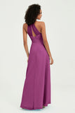 Halter Chiffon Simple Bridesmaid Dresses Formal Evening Party gowns Dress Sleeveless
