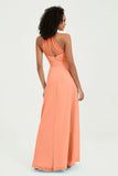Halter Chiffon Simple Bridesmaid Dresses Formal Evening Party gowns Dress Sleeveless